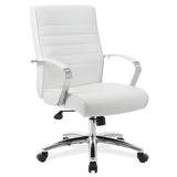 Studio Mid Back Upholstered Chair with Chrome Frame | 696V
