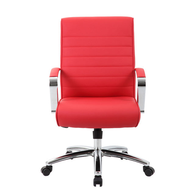 Studio Mid Back Upholstered Chair with Chrome Frame | 696V