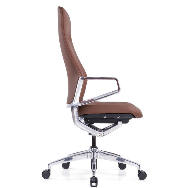 Veneto High Back Executive Chair with Polished Aluminum Frame | 300HL