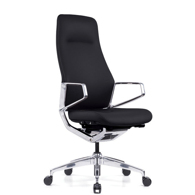 Veneto High Back Executive Chair with Polished Aluminum Frame | 300HL