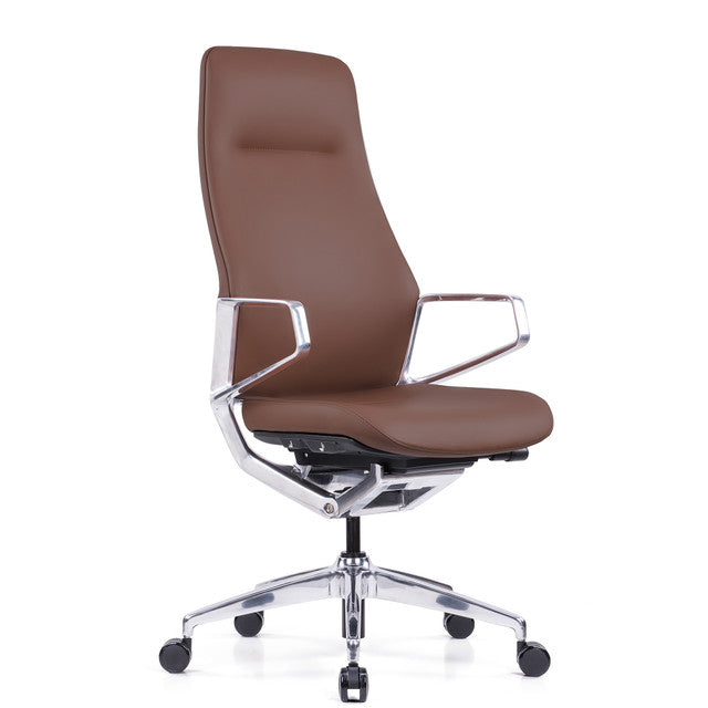 Veneto High Back Executive Chair with Polished Aluminum Frame | 300HL