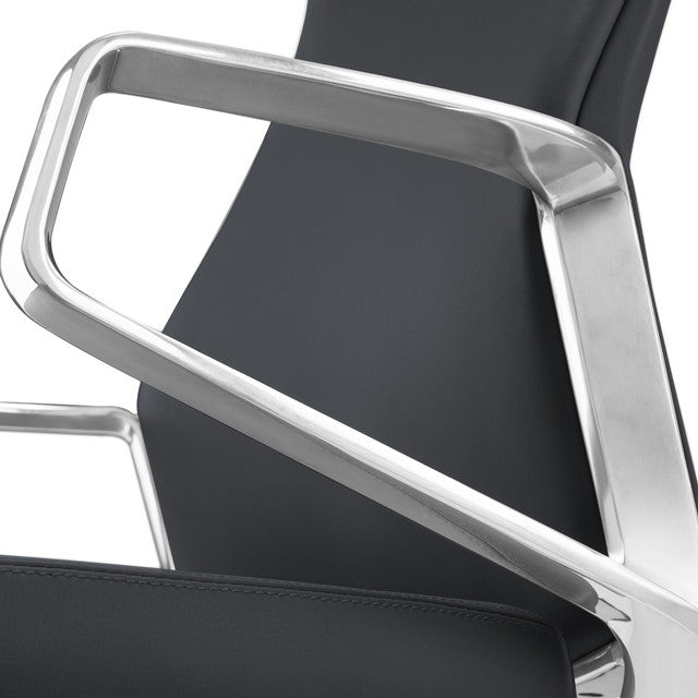 Veneto High Back Executive Chair with Polished Aluminum Frame | 300HL