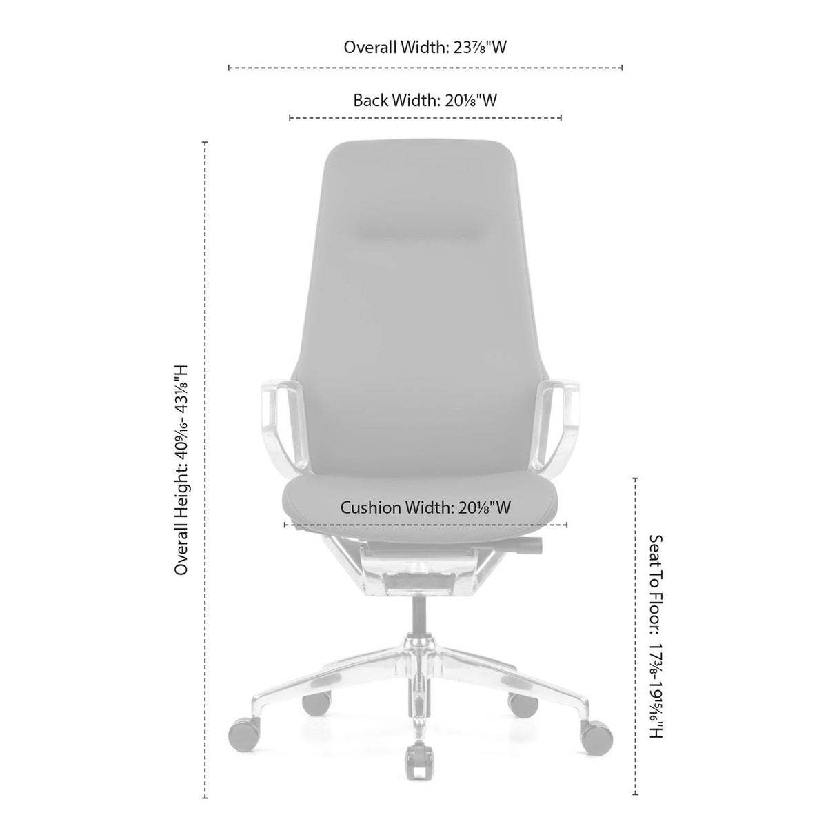 Veneto High Back Executive Chair with Polished Aluminum Frame | 300HL