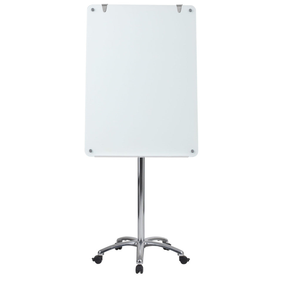 Vizual Magnetic Glass Mobile Easel with Chrome Frame | OS4850MGWH