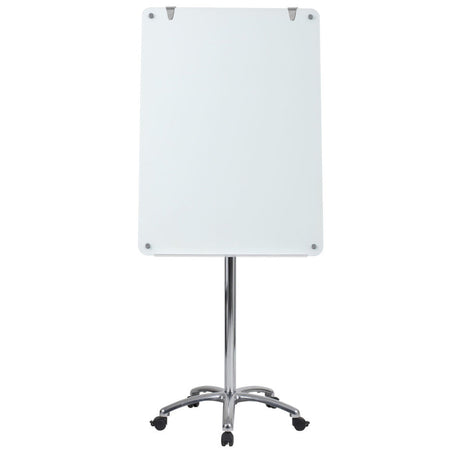 Vizual Magnetic Glass Mobile Easel with Chrome Frame | OS4850MGWH