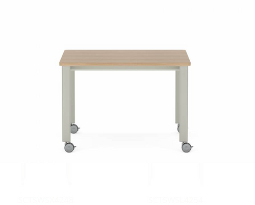 Collaborative Spaces™ 29"H Workshop Table with Casters - 42"W x 42"D | SCTSWSC4242