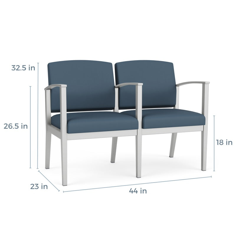 Lesro Amherst Steel 2 Seats w/Center Arm | AS2103