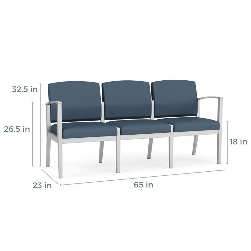 Lesro Amherst Steel 3 Seat Sofa | AS3101