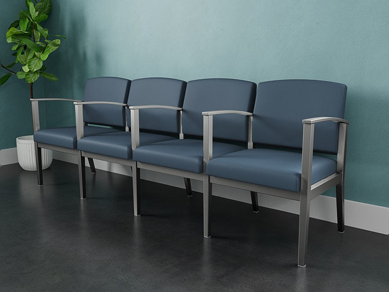 Lesro Amherst Steel 4 Seat Sofa w/Center Arms | AS4103