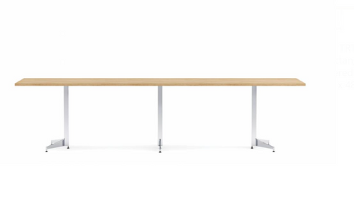 Anywhere 120"W x 48"D Rectangular Conference Table with Tapered Blade Bases & Two Piece Top | TRT2T12048
