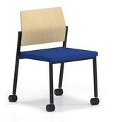 Lesro Avon Armless Guest Chair - Upholstered Seat - Laminate Back w/Casters | AV1142C