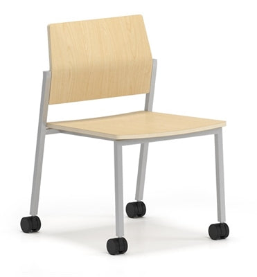 Lesro Avon Armless Guest Chair - Laminate Seat - Laminate Back w/Casters | AV1152C