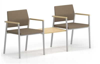 Lesro Avon 2 Chairs w/Connecting Center Table - Upholstered Seat - Upholstered Back | AV2231