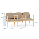 Lesro Amherst 3 Seat Sofa w/ Center Arms  | AW3103