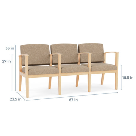 Lesro Amherst 3 Seat Sofa w/ Center Arms  | AW3103