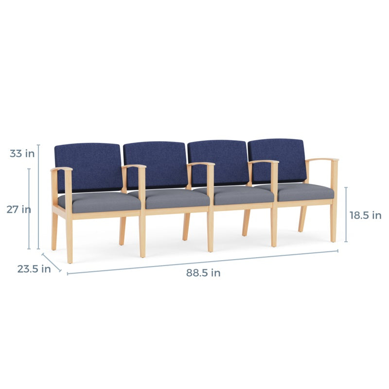 Lesro Amherst 4 Seat Sofa w/ Center Arms | AW4103