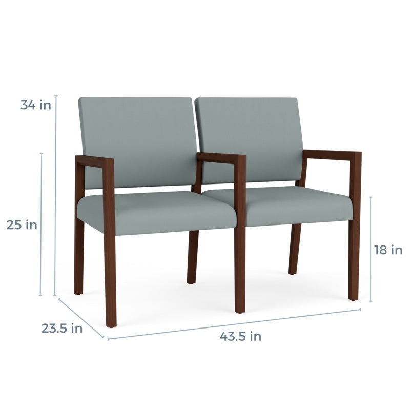 Lesro Brooklyn 2 Seat Sofa W/Center Arms | BK2103
