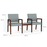 Lesro Brooklyn 2 Chairs w/Connecting Center Table | BK2201