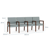 Lesro Brooklyn 4 Seat Sofa W/Center Arms | BK4103
