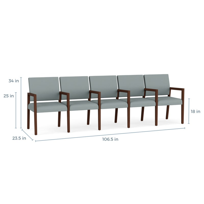 Lesro Brooklyn 5 Seat Sofa W/Center Arms | BK5101