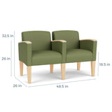 Lesro Belmont 3 Seats w/ Center Arms | BL3103
