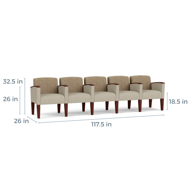 Lesro Belmont 5 Seats w/ Center Arms | BL5103