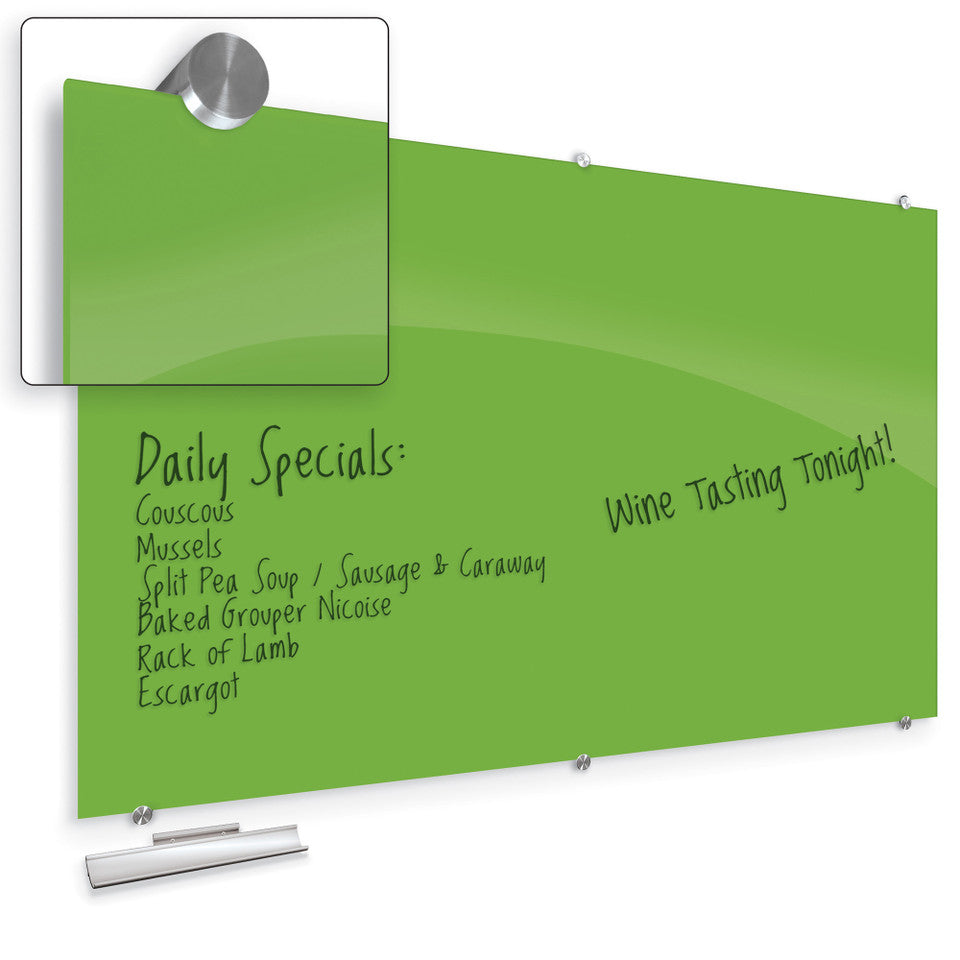 OS Magnetic Glass Dry Erase Whiteboard - 72"W x 48"H | 83845