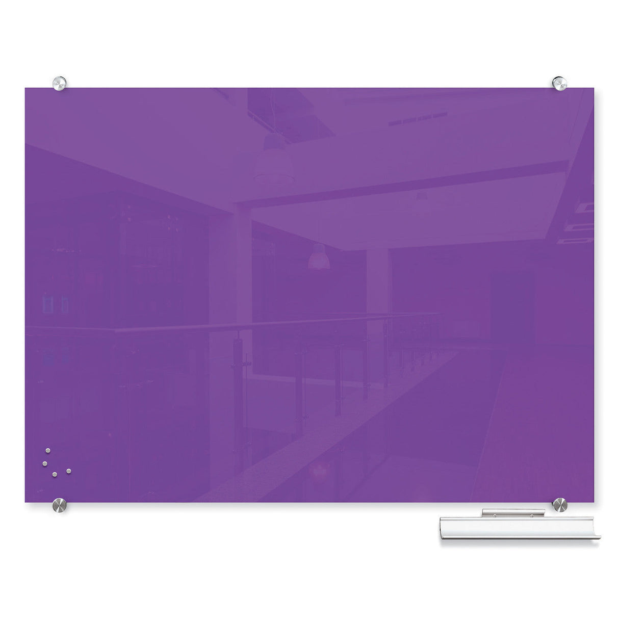 OS Visionary Hierarchy Magnetic Glass Dry Erase Board - 45"W x 38"H | 83845H