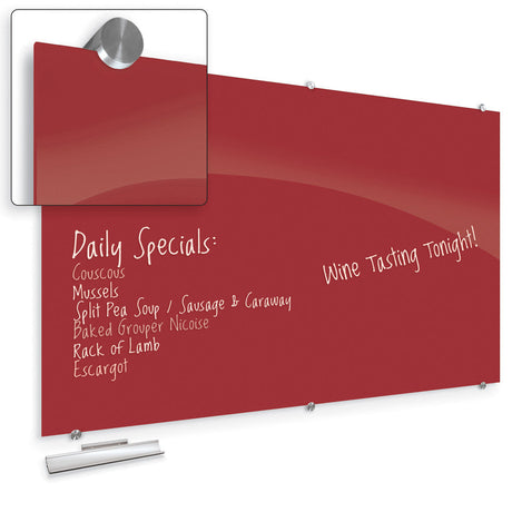 OS Visionary Hierarchy Magnetic Glass Dry Erase Board - 45"W x 38"H | 83845H