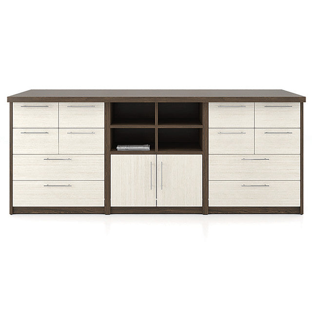 Workstation Storage Cabinet with Open Compartments and 2 Doors (Without Top) | 3MM1671
