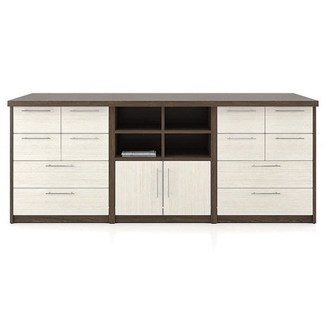 Workstation Storage Cabinet with Open Compartments and 2 Doors (Without Top) | 3MM1671
