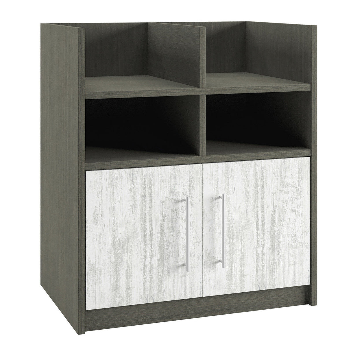 Workstation Storage Cabinet with Open Compartments and 2 Doors (Without Top) | 3MM1671