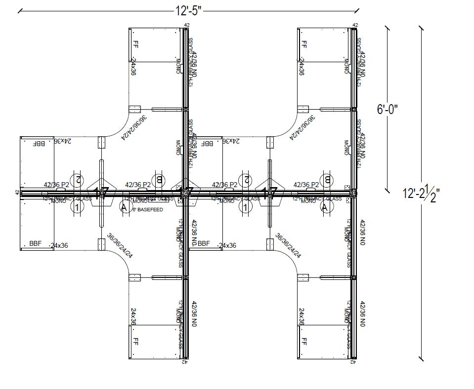 Compile 4 Person 54"H 6' x 6' Workstation Typical | CMQS508-W