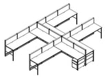 Compile 4 Person 42"H 6' x 8' Workstation Typical | CMQS538