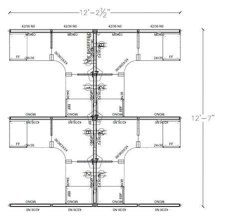 Compile 4 Person 42"H 6' x 6' Workstation Typical | CMQS542