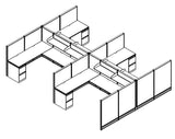 Compile 4 Person 54"H 6' x 8' Workstation Typical | CMQS544