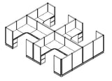 Compile 4 Person 54"H 6' x 8' Workstation Typical | CMQS545