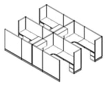 Compile 4 Person 66"H 6' x 8' Workstation Typical | CMQS548