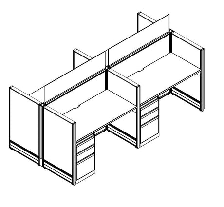 Compile 4 Person 54"H 2' x 4' Workstation Typical | CMQS567