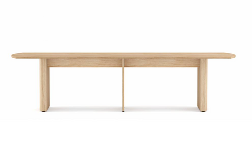 Anywhere 120"W x 48"D Bow End Rectangular Conference Table with Arch Bases & Two Piece Top | TRBAH12048