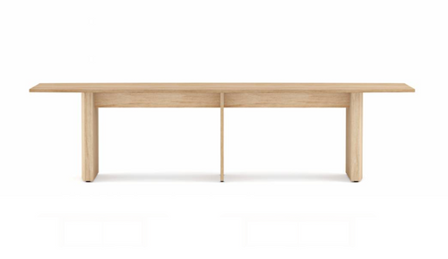 Anywhere 144"W x 48"D Boat Shaped Conference Table with Arch Bases & Two Piece Top | TBTAH14448