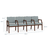 Lesro Franklin Series 4 Seats With Center Arms | FK4103