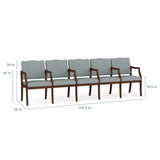 Lesro Franklin Series 5 Seats With Center Arms | FK5103