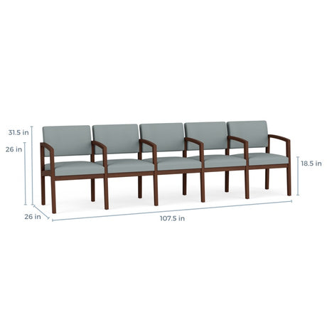 Lesro Lenox Series 5 Seat Sofa w/ Center Arms | LW5103
