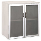 OS Tempered Glass Silver Frame Cabinet Door For OS113 | TSHCR