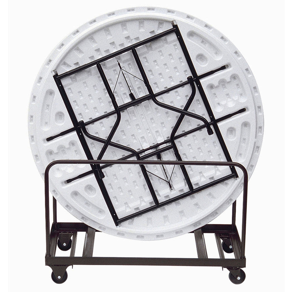 Melamine Folding Tables Edge Stacking Round Table Truck | T6060BR