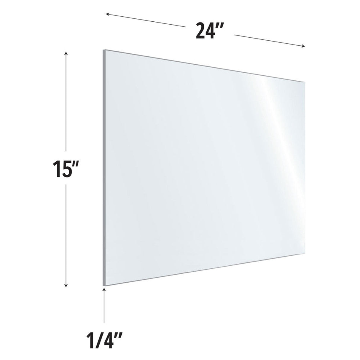 SafeGuard Barrier Clear Acrylic Screen with Rounded Edges - 24"W x 15"H |  ACRV1524CCL