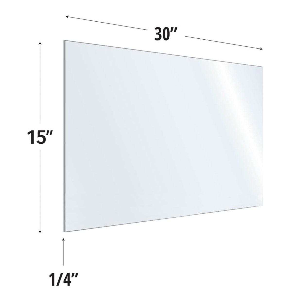 SafeGuard Barrier Clear Acrylic Screen with Rounded Edges - 30"W x 15"H | ACRV1530CCL