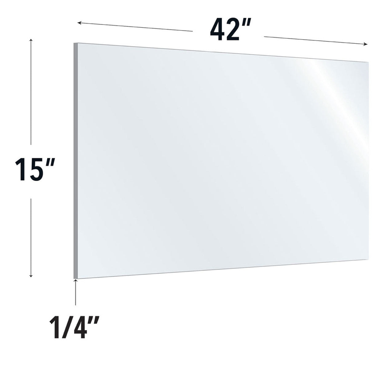 SafeGuard Barrier Clear Acrylic Screen with Rounded Edges - 42"W x 15"H | ACRV1542CCL