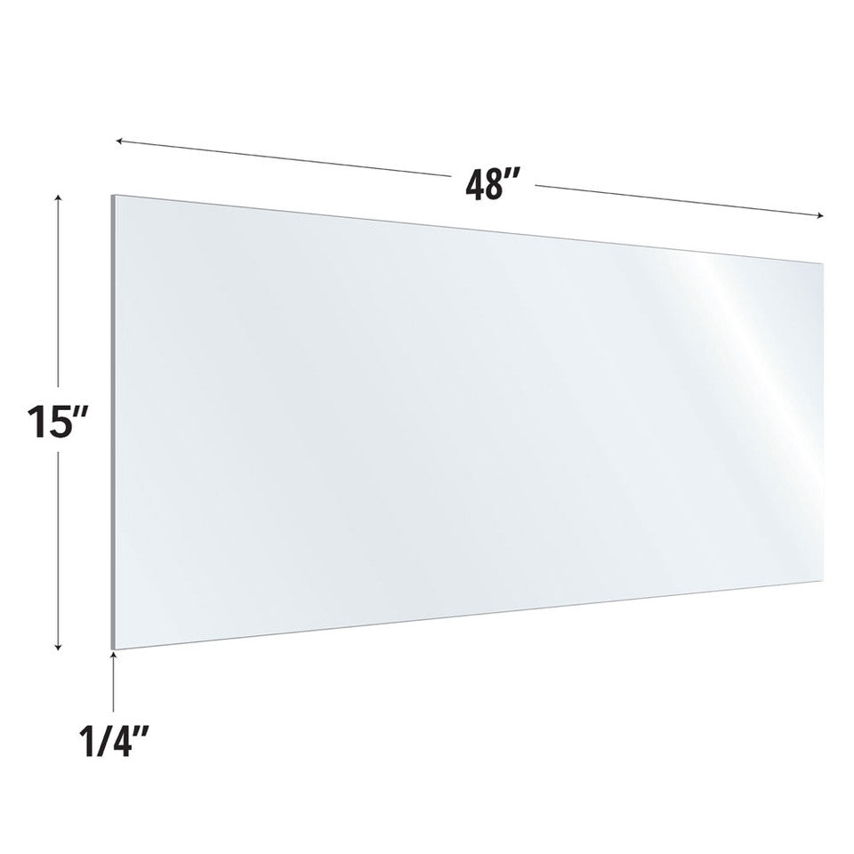 SafeGuard Barrier Clear Acrylic Screen with Rounded Edges - 48"W x 15"H | ACRV1548CCL